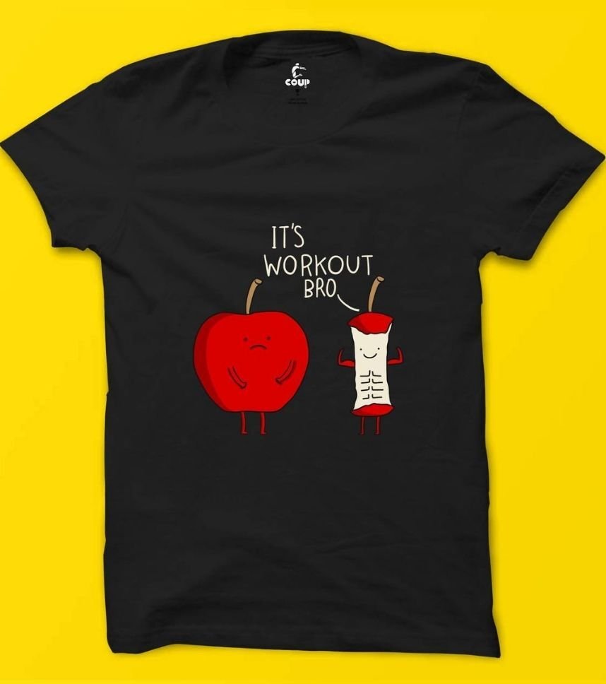 French apple Black gym Tshirt