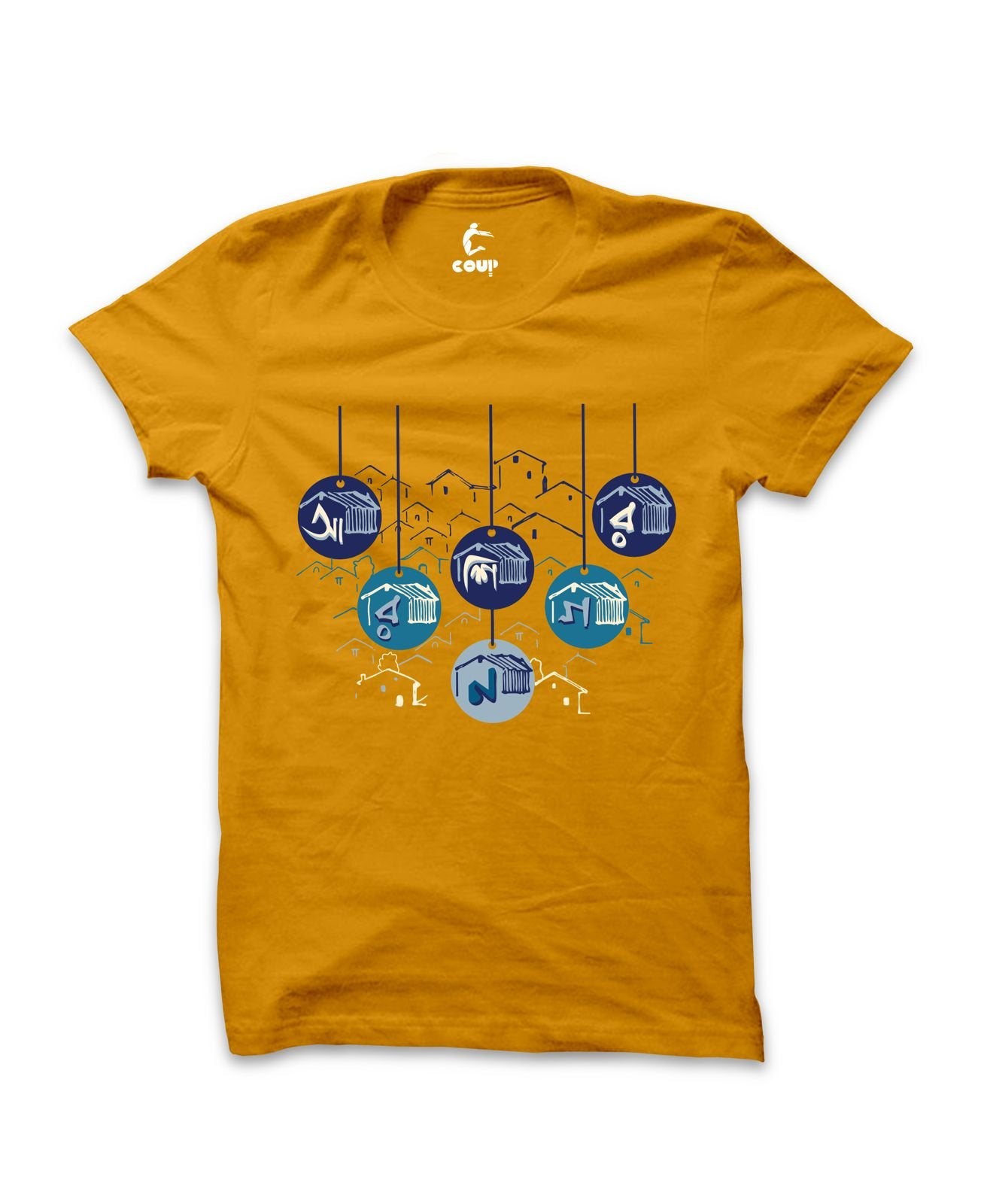 COUP Arshinagar Yellow Bengali Pure Cotton T shirt