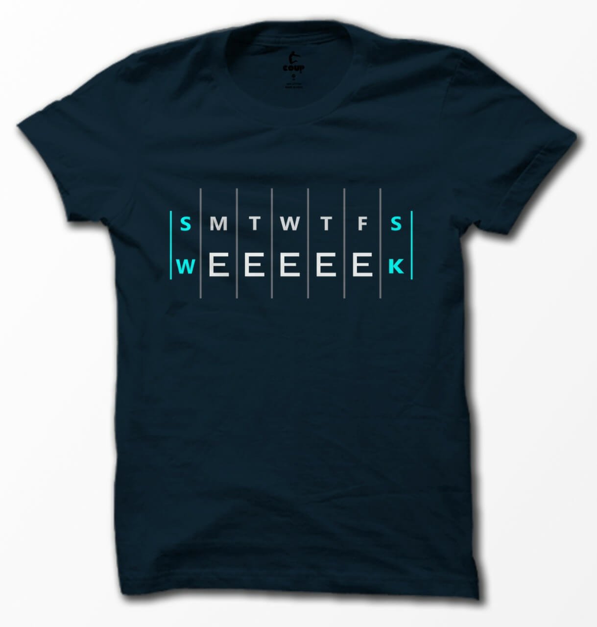 COUP Regular Fit Navy Blue Week T-Shirt