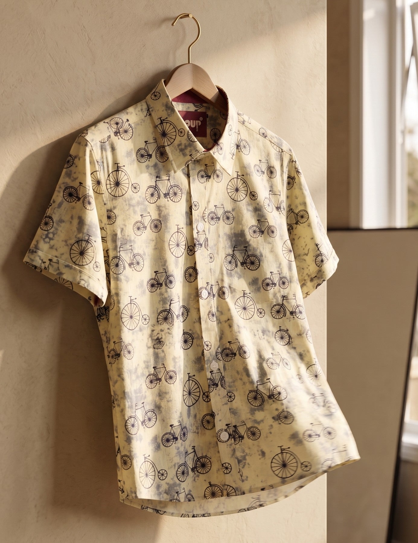 Handcrafted Jaipuri & Block Print Half Sleeve Casual Shirt | Cycle Printed