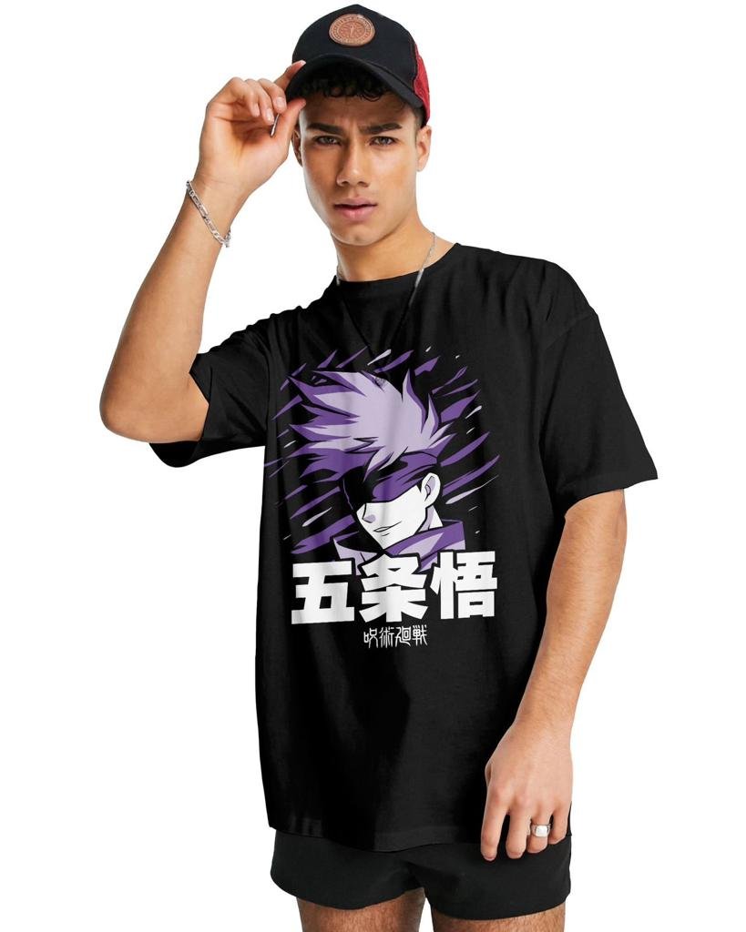 Oversize Gojo Satoru Jujutsu Kaisen black tshirt