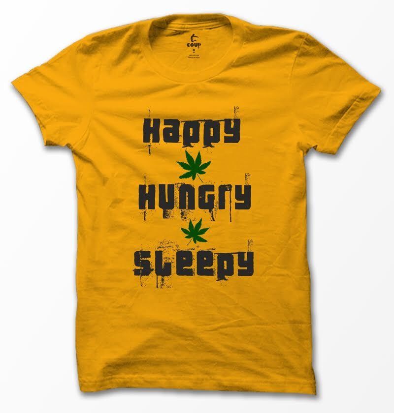 Happy Hungry Sleepy Yellow COUP Tshirt