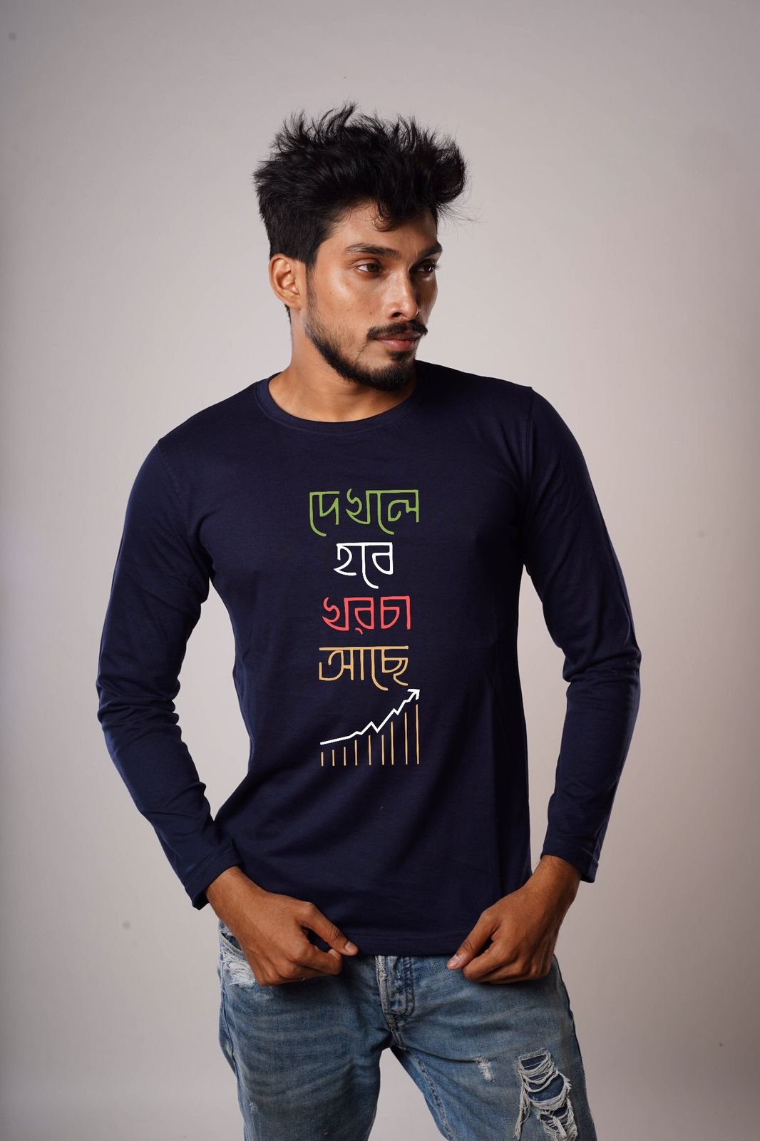 Full Sleeve Dekhle Hobe Khorcha Ache