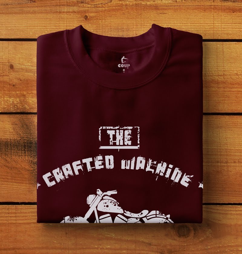 COUP Men's Regular fit Crafted Machine T-shirt (Maroon)