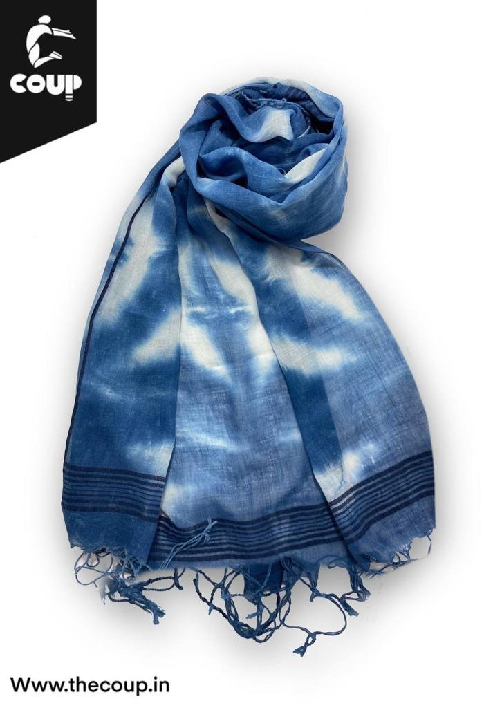 Natural Indigo Dye Muslin Scarf & Stole