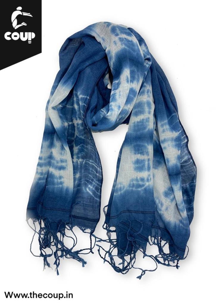 Natural Indigo Dye Muslin Scarf & Stole 4