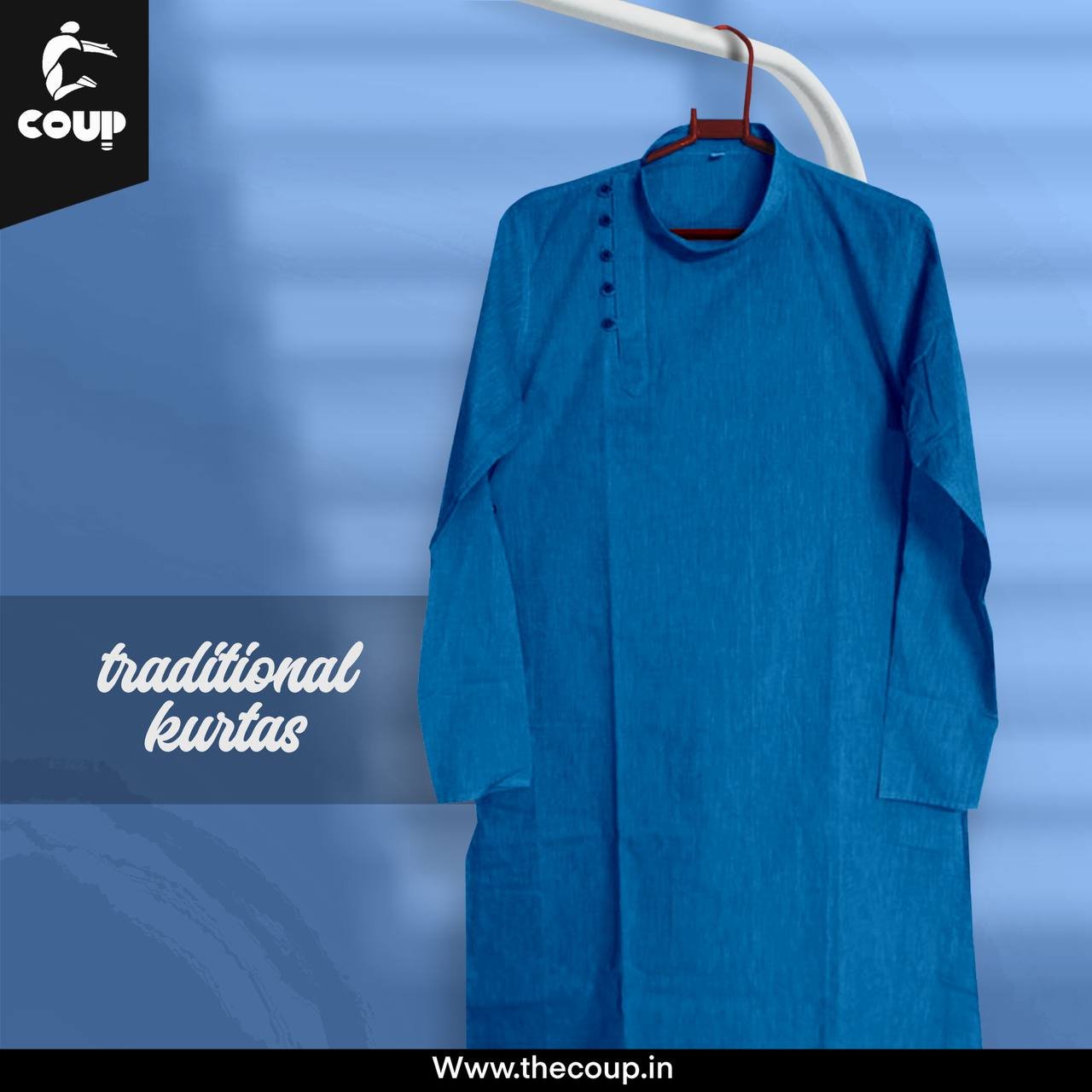 Plain long kurta peacock blue