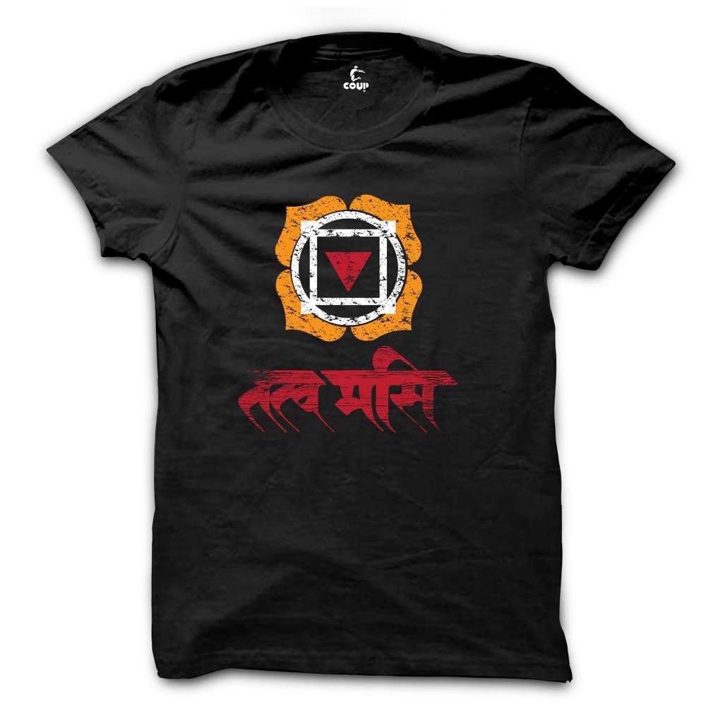 Tat ma Ashi Black COUP Sanskrit tshirt