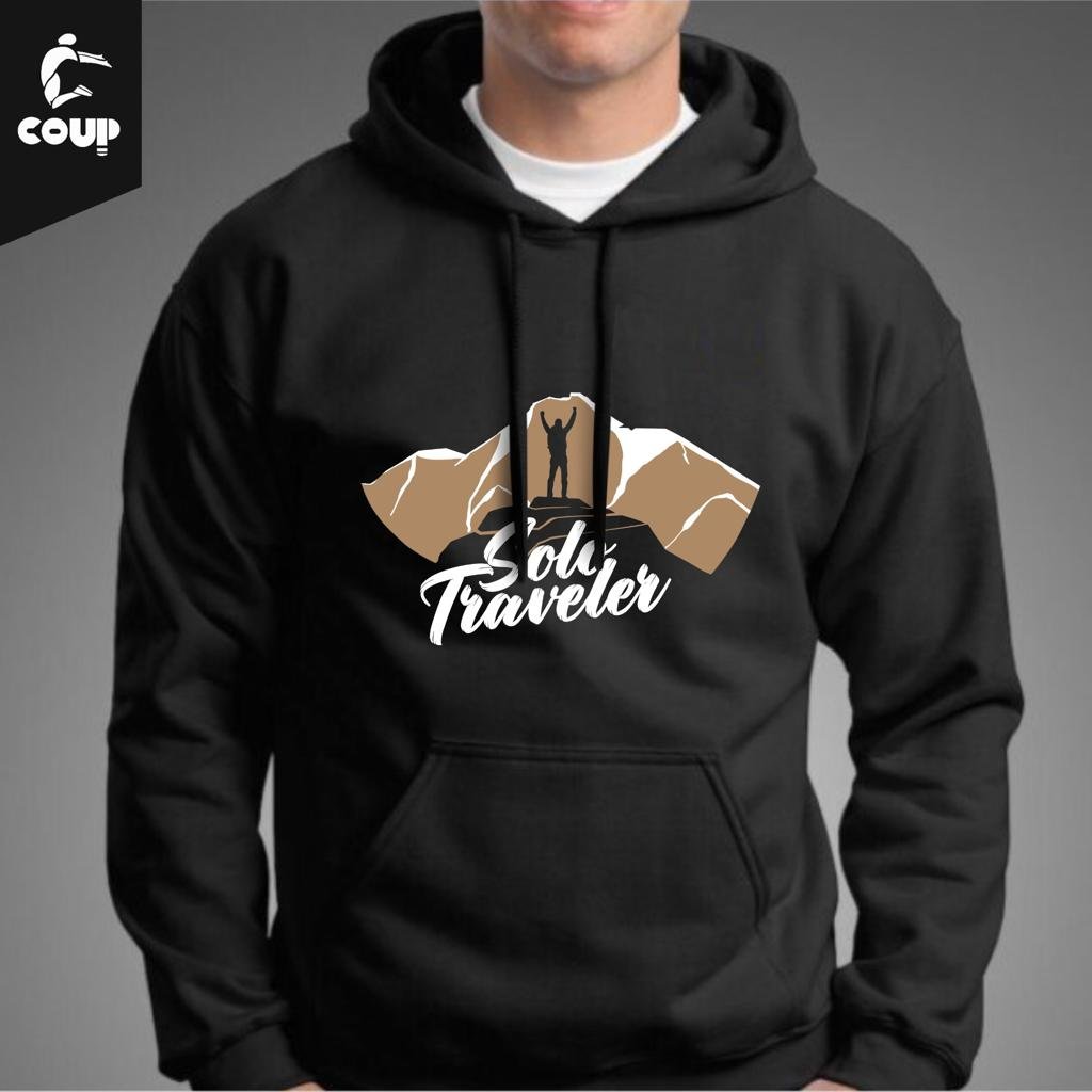 Solo Traveller Black Hoodie