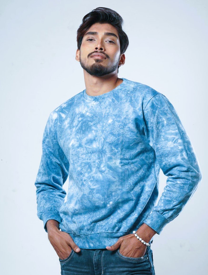 Natural Indigo Hand dye Galaxy Sweatshirt