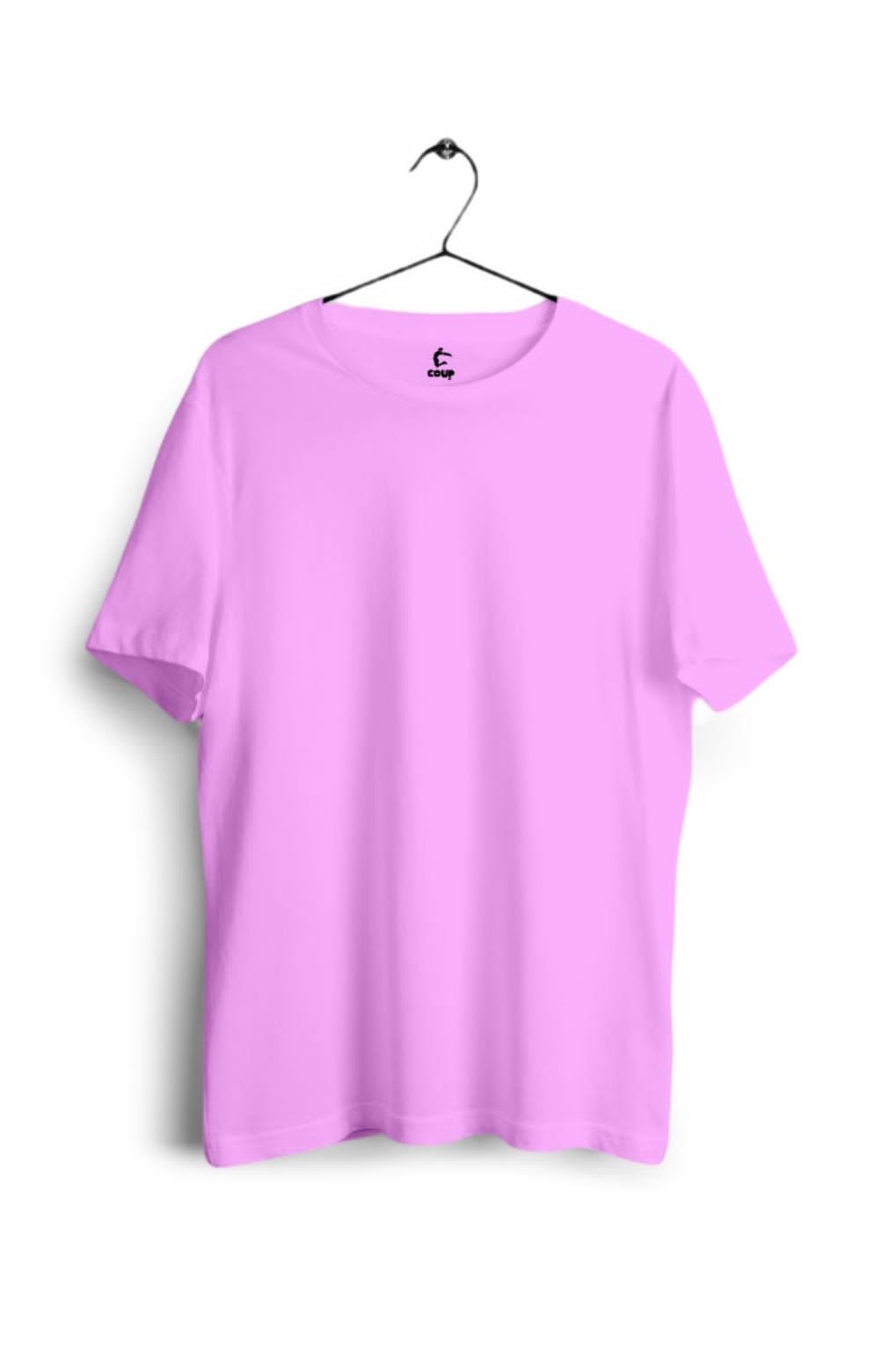 Plain Regular Fit Round neck T-Shirt Pink