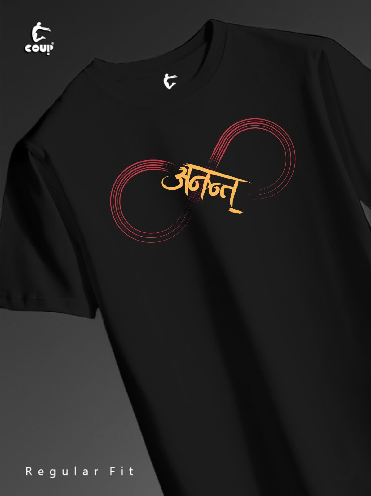COUP Sanskrit Infinity Black Pure Cotton Tshirt