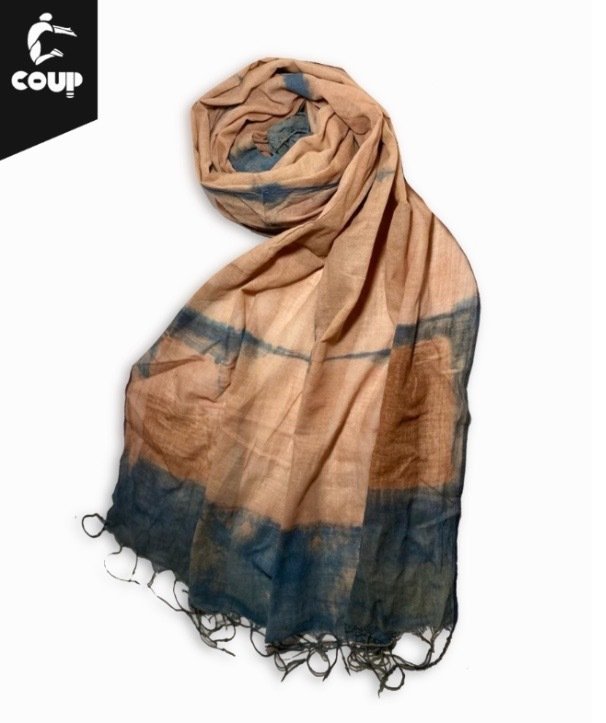 Pomegranate Indigo natural dye Muslin Scarf Summer Special