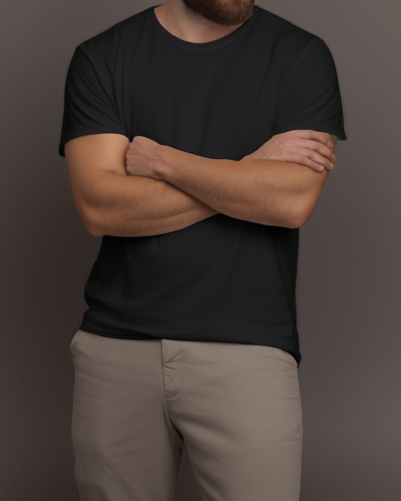 COUP Plain Regular fit Round neck Black T-Shirt