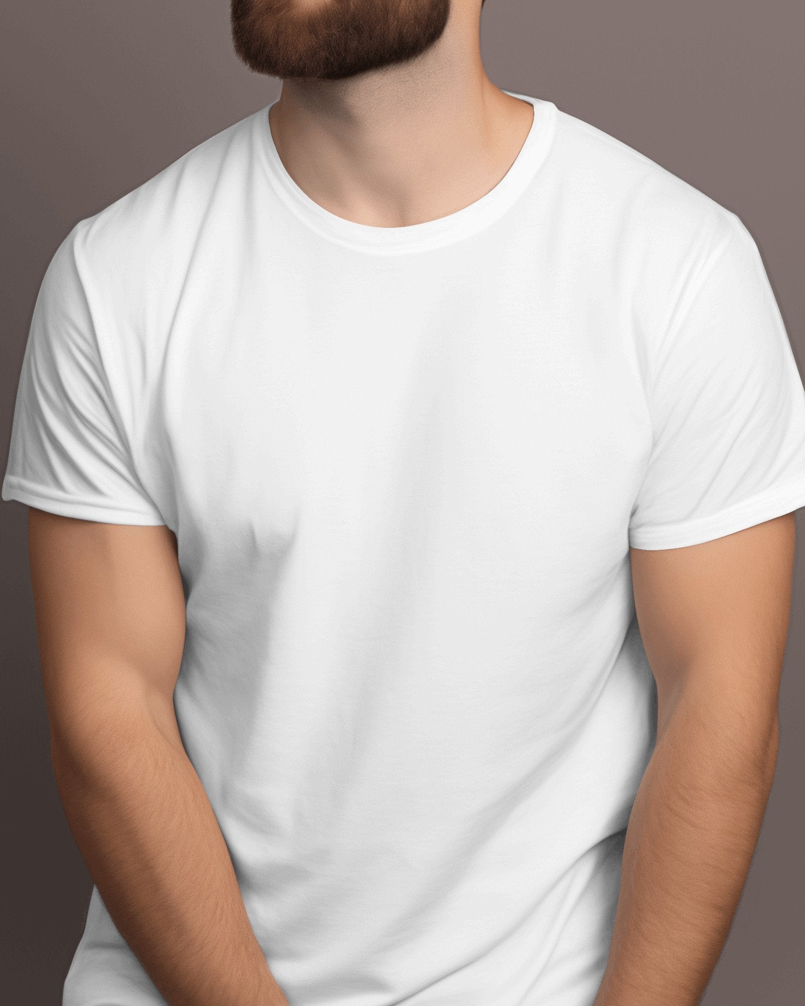 COUP Plain Regular Fit Round neck T-Shirt (White)