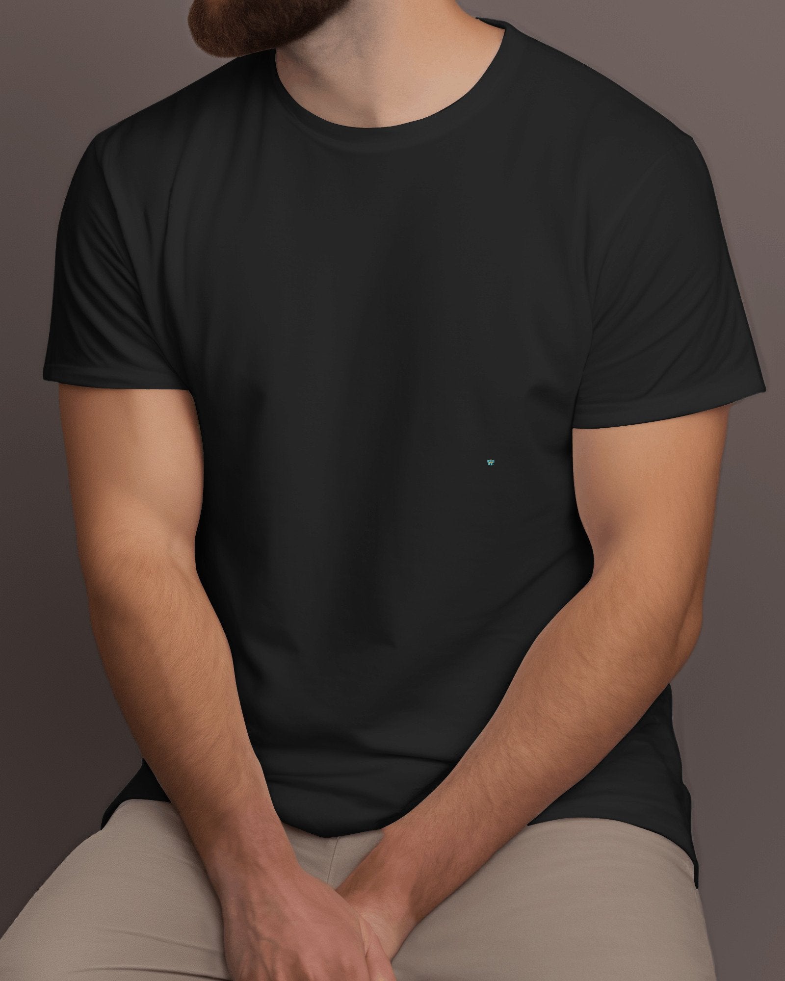 COUP Plain Regular fit Round neck Black T-Shirt