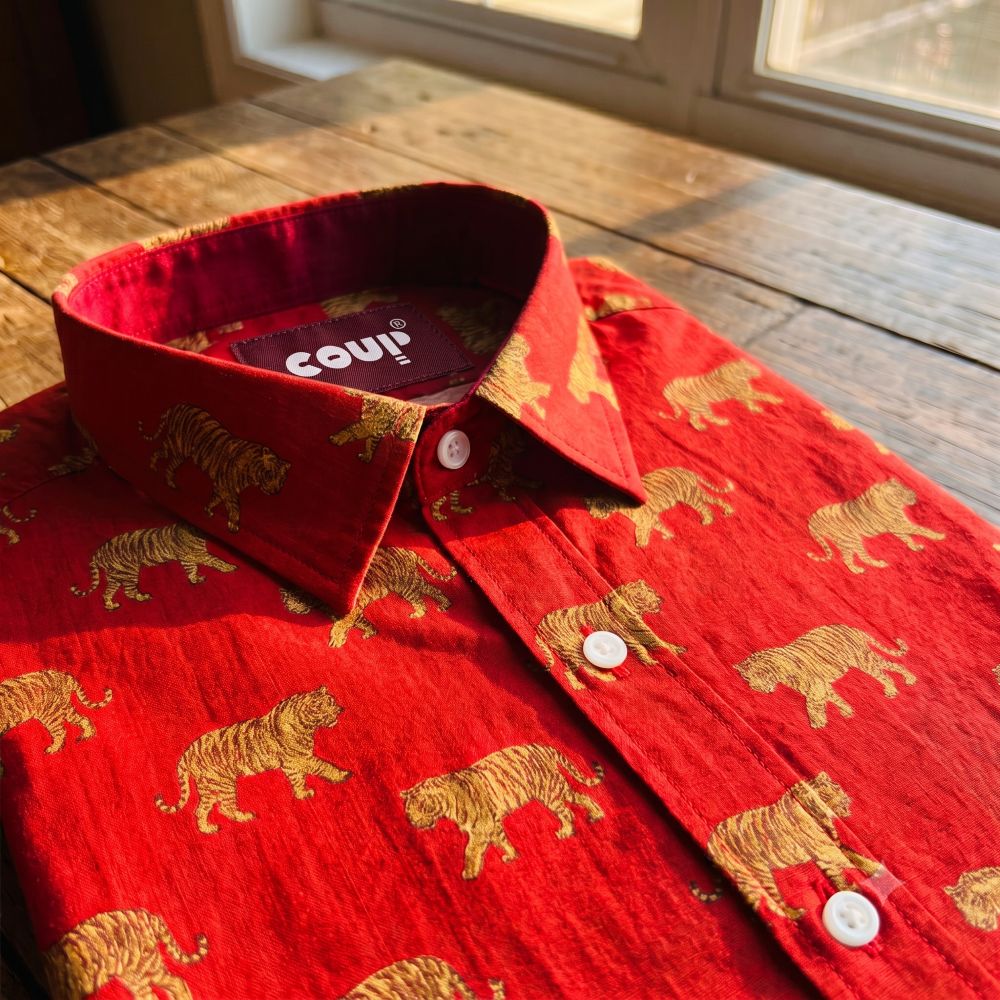 tiger print jaipuri shirt